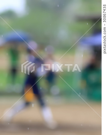 Rainy softball batter image blur 30867438