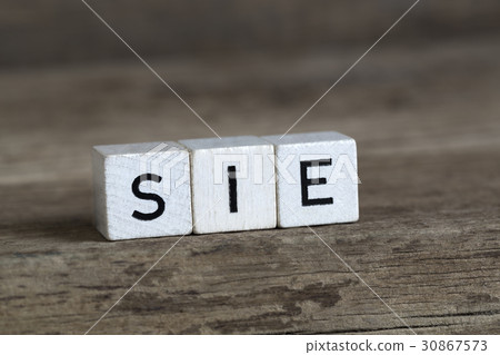 German word she, written in cubes 30867573