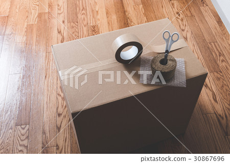 Cardboard box and gum tape 30867696
