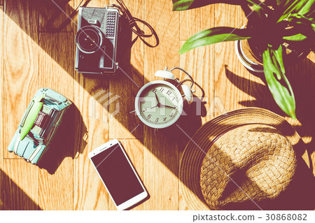 Small items scattered with smartphones Small items scattered with smartphones 30868082