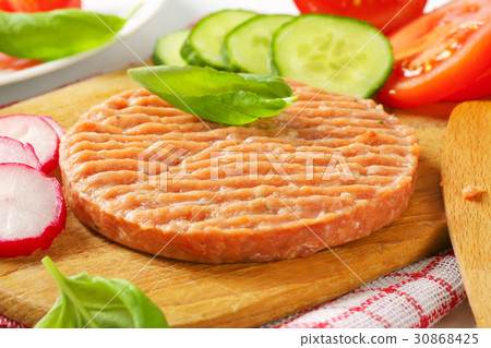 raw minced meat patty-圖庫照片 [30868425] - pixta