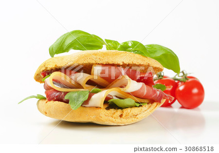 Italian dry-cured ham sandwich 30868518