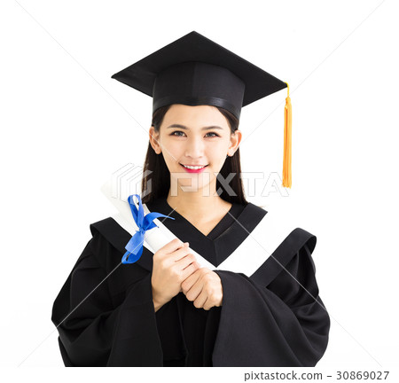 graduate student holding a diploma  30869027