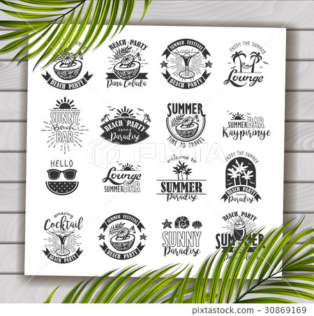Summer Designs on Tropical Beach Background Summer Designs on Tropical Beach Background 30869169