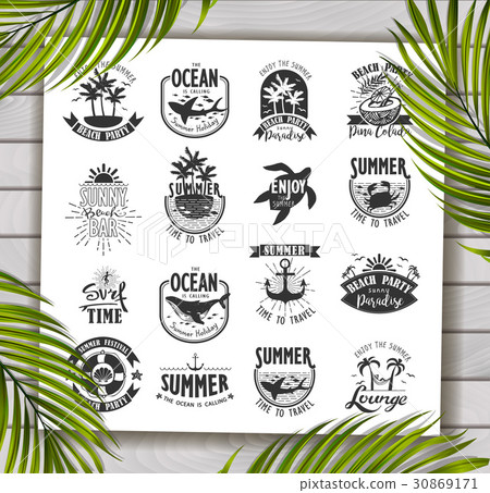 Summer Designs on Tropical Beach Background Summer Designs on Tropical Beach Background 30869171