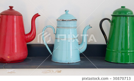 Antique blue kettle 30870713