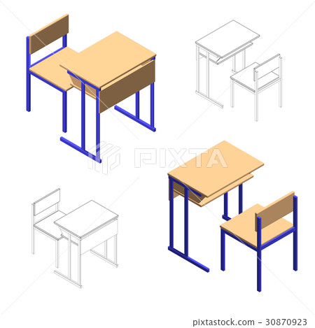 School desk set.Vector illustration 30870923