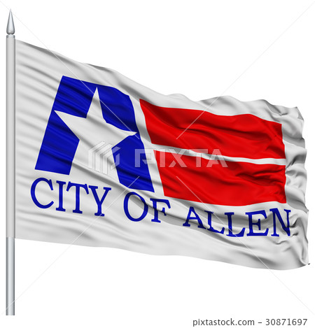 Allen City Flag on Flagpole, USA 30871697