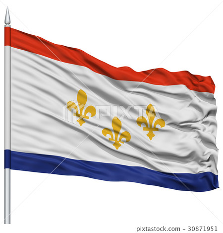 New Orleans City Flag on Flagpole, USA 30871951