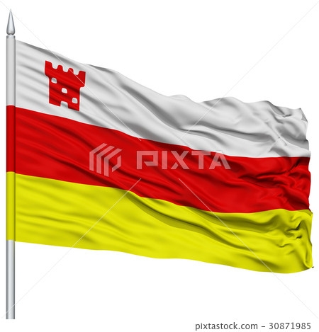Santa Barbara City Flag on Flagpole, USA 30871985