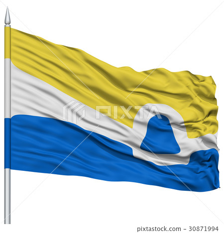 San Luis Obispo City Flag on Flagpole, USA 30871994