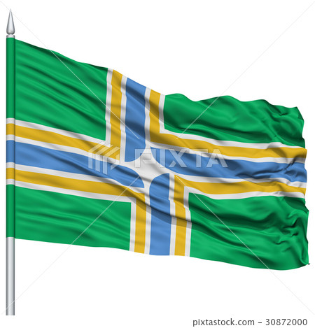 Portland City Flag on Flagpole, USA 30872000