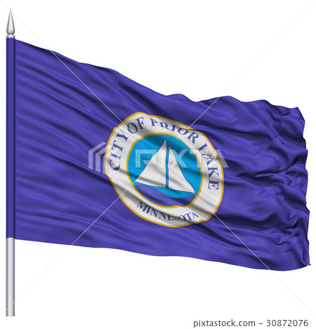 Prior Lake City Flag on Flagpole, USA 30872076
