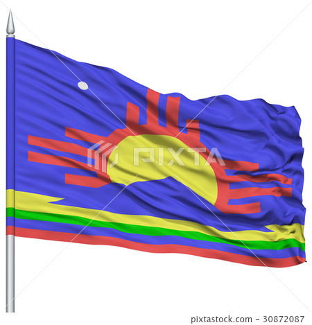 Roswell City Flag on Flagpole, USA 30872087