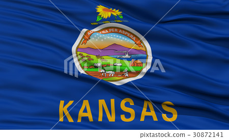 Closeup Kansas Flag, USA state Closeup Kansas Flag, USA state 30872141