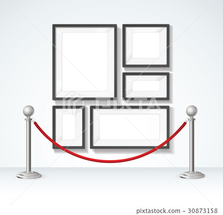 Picture Frame and Silver Rope Barrier Constructor 30873158