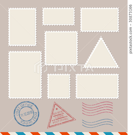 Empty Template Blank Postage Stamps Set. Vector Empty Template Blank Postage Stamps Set. Vector 30873166