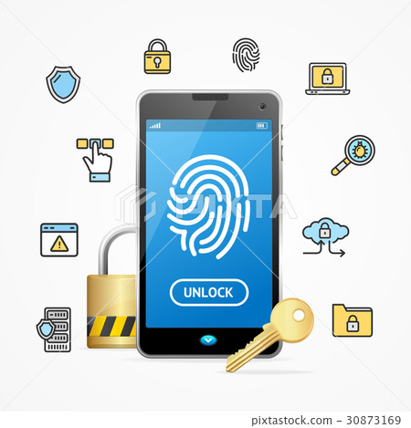 Data Security and Safe Concept Mobile Phone App 30873169