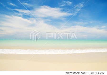 Bangsak beach on blue sky  at khao lak Phangnga  30873397
