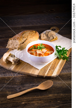 Fresh mushroom soup from calocybe Fresh mushroom soup from calocybe 30874914