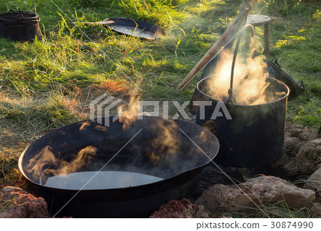 Cooking in the camp on open air Cooking in the camp on open air 30874990