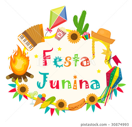 Festa Junina frame with space for text. Brazilian Festa Junina frame with space for text. Brazilian 30874993