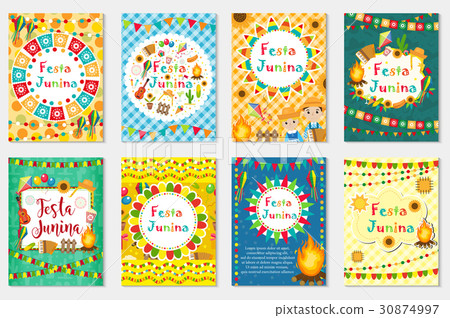 Festa Junina set greeting card, invitation, poster Festa Junina set greeting card, invitation, poster 30874997