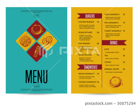 Restaurant menu card design template Restaurant menu card design template 30875284