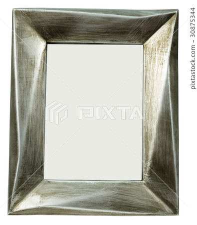 Metal photo frame with scratches standing straight Metal photo frame with scratches standing straight 30875344