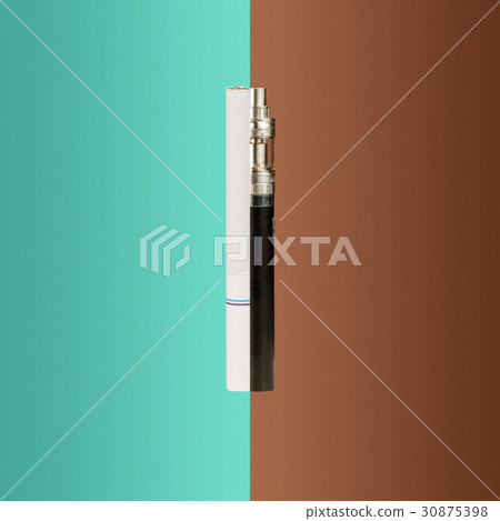 The vape and cigarettes. Collage The vape and cigarettes. Collage 30875398