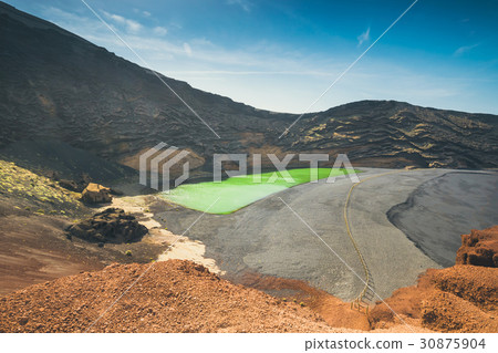 Green Lagoon at El Golfo, Lanzarote Island, Spain 30875904
