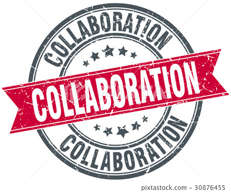 collaboration round grunge ribbon stamp collaboration round grunge ribbon stamp 30876455