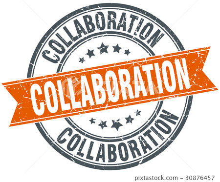 collaboration round grunge ribbon stamp collaboration round grunge ribbon stamp 30876457