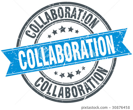 collaboration round grunge ribbon stamp collaboration round grunge ribbon stamp 30876458