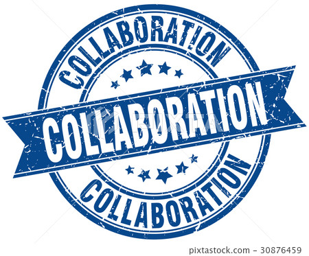 collaboration round grunge ribbon stamp collaboration round grunge ribbon stamp 30876459