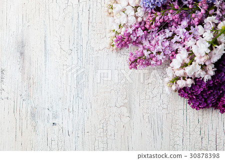 Bunch of lilac flowers Crackling effect background 30878398