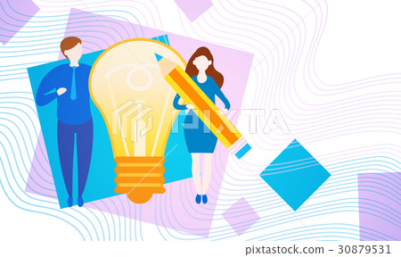 Business People With Light Bulb New Creative Idea 30879531