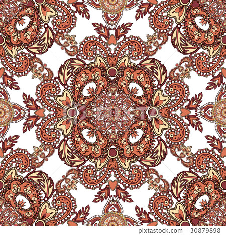 Floral seamless ornament. Oriental flower pattern - Stock Illustration ...