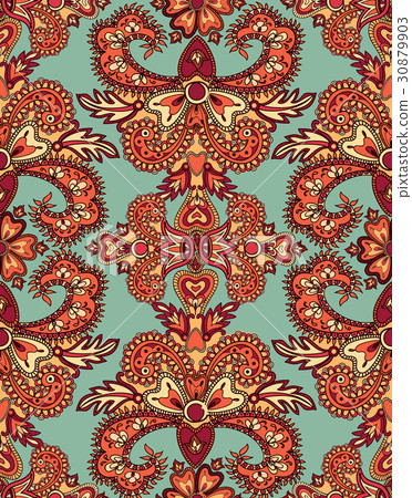 Floral seamless ornament. Oriental flower pattern - Stock Illustration ...