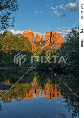 Cathedral Rock Sunset Reflection Cathedral Rock Sunset Reflection 30880324