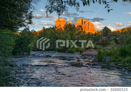 Cathedral Rock Sunset Reflection Cathedral Rock Sunset Reflection 30880325