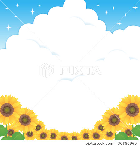 Blue sky · Ice cloud and sunflower (square) 30880969