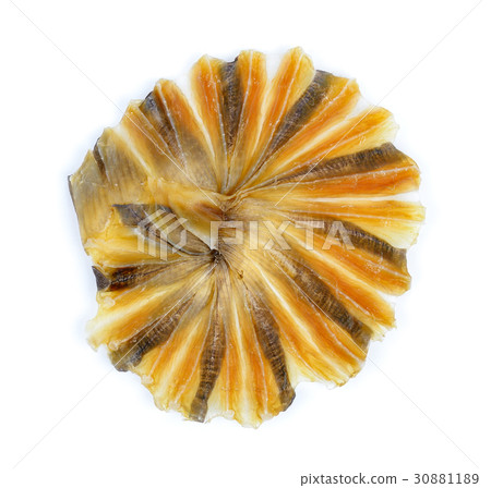 Dried Stingray fish isolated on white background Dried Stingray fish isolated on white background 30881189