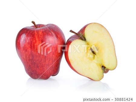red apple on white background 30881424