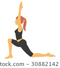 Yoga pose (crescent moon pose) 30882142