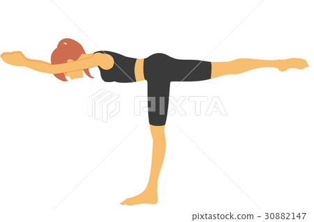瑜伽Pos（英雄的姿勢3） 30882147