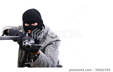 terrorist with ak47 machine gun terrorist with ak47 machine gun 30882394