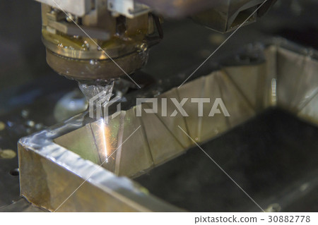 Close-up of the wire - EDM CNC machine 30882778