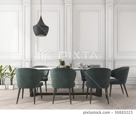 classic dining table in white dining room classic dining table in white dining room 30883223