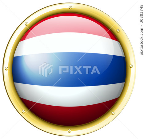 Flag of Thailand in round frame Flag of Thailand in round frame 30883748